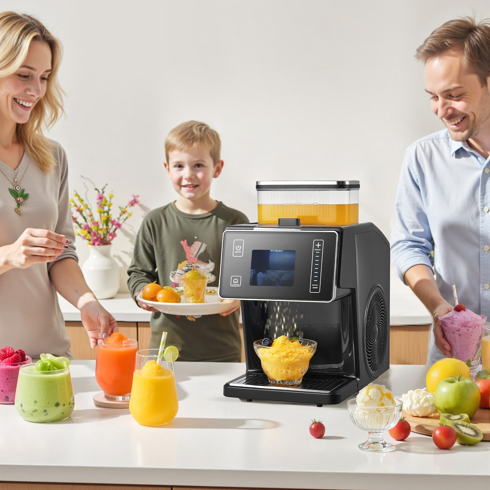 Snowflake Ice Maker Machine With Stainless Steel Blade_voghion.com
